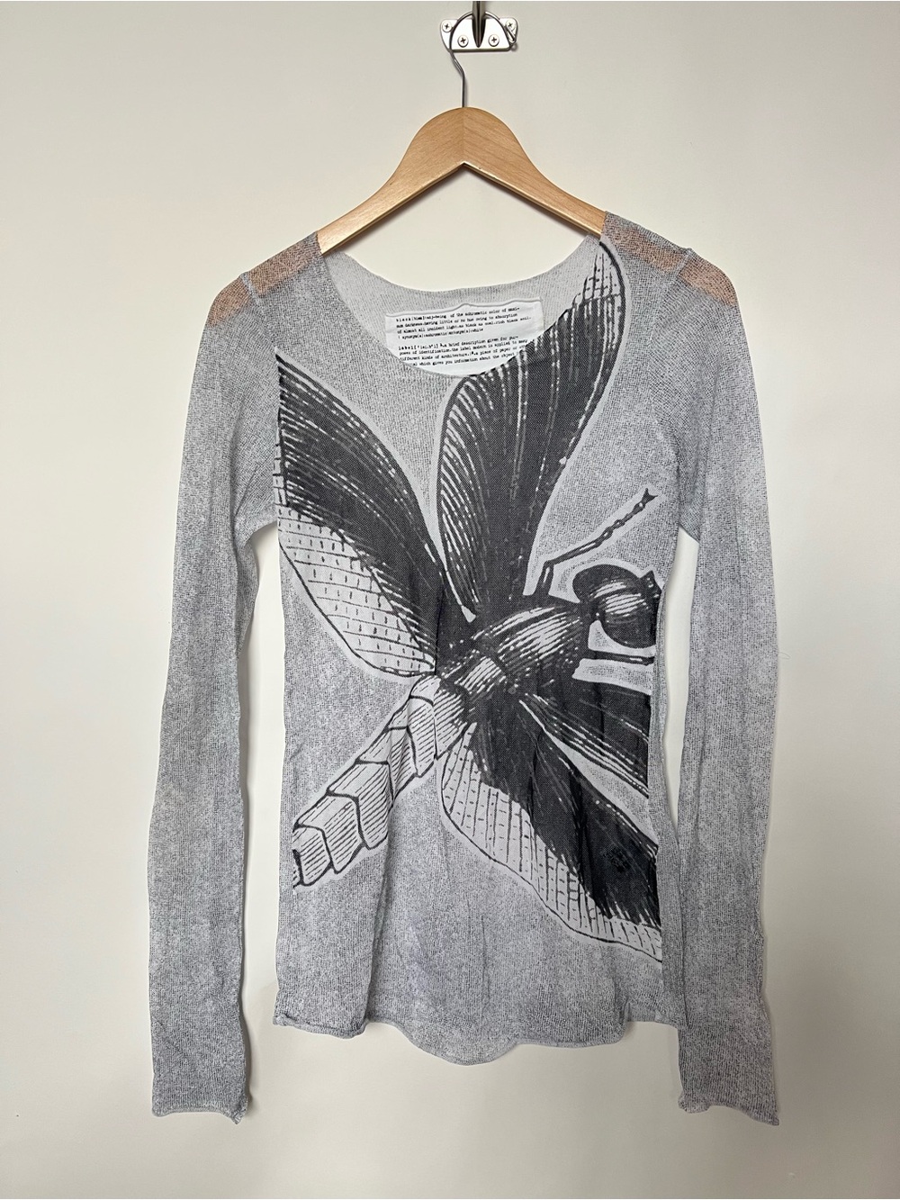 Rundholz Black Label Pearl Dragonfly Mesh Long Sleeve Top M